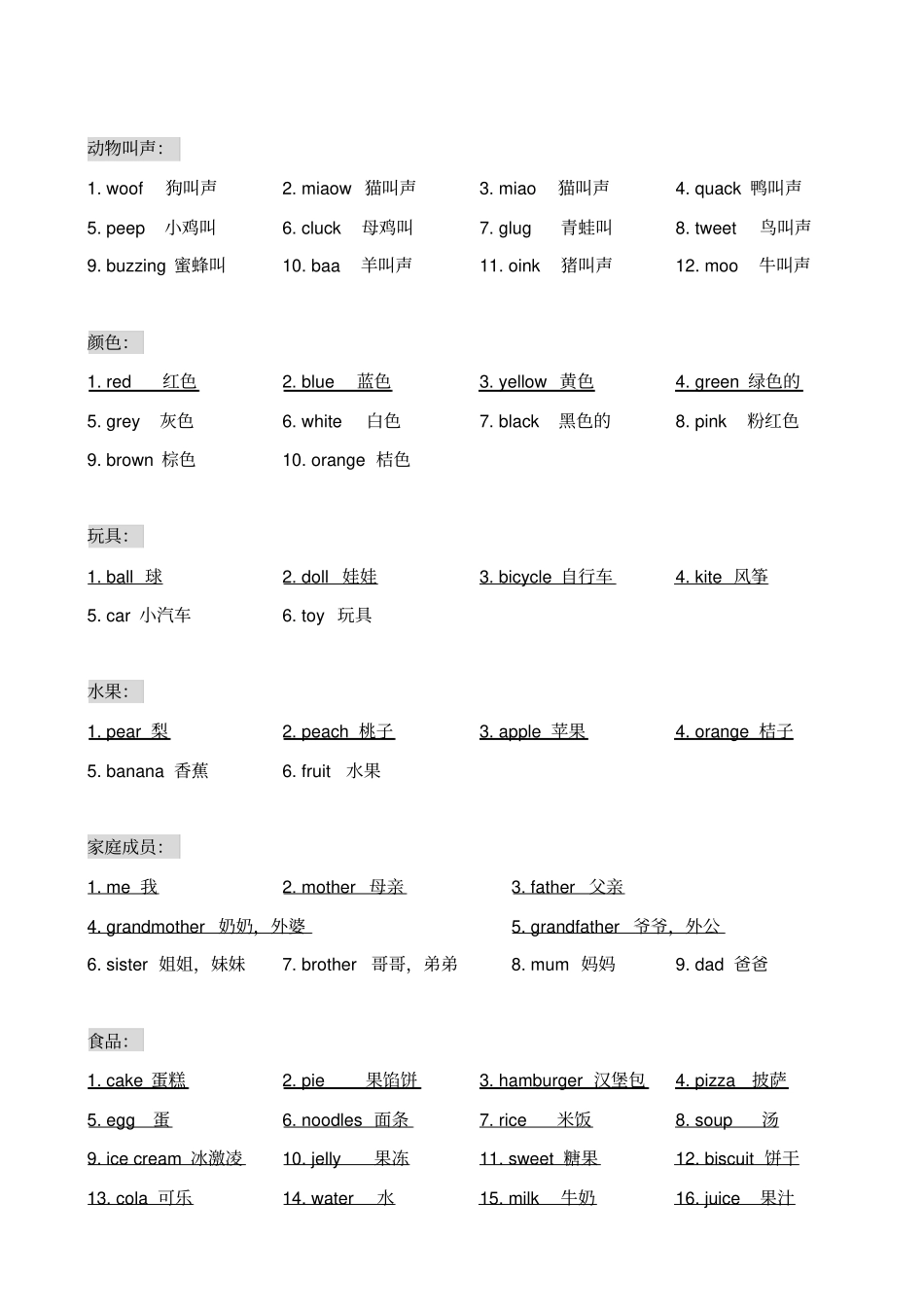 一年级英语单词_第2页