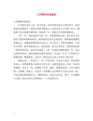 工作期间自我鉴定 