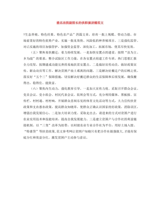 提名法院副院长的供职演讲稿范文 
