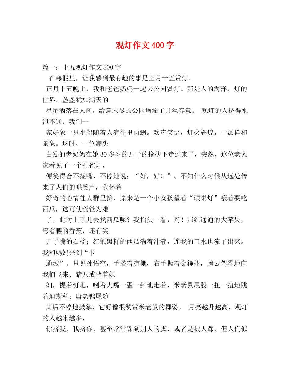 观灯作文400字 _第1页