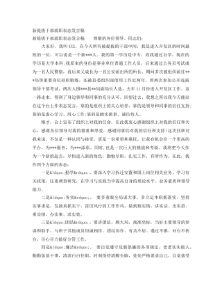 新提拔干部就职表态发言稿 