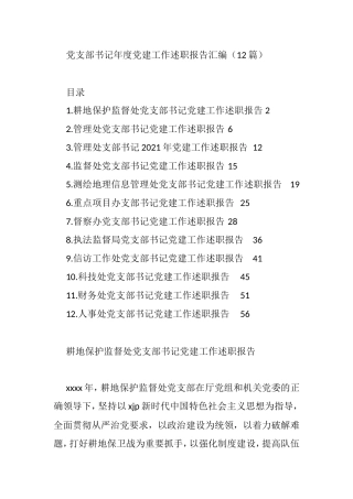 党支部书记年度党建工作述职报告汇编 (1)