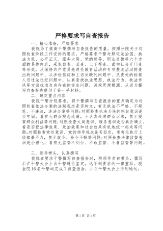 严格要求写自查报告