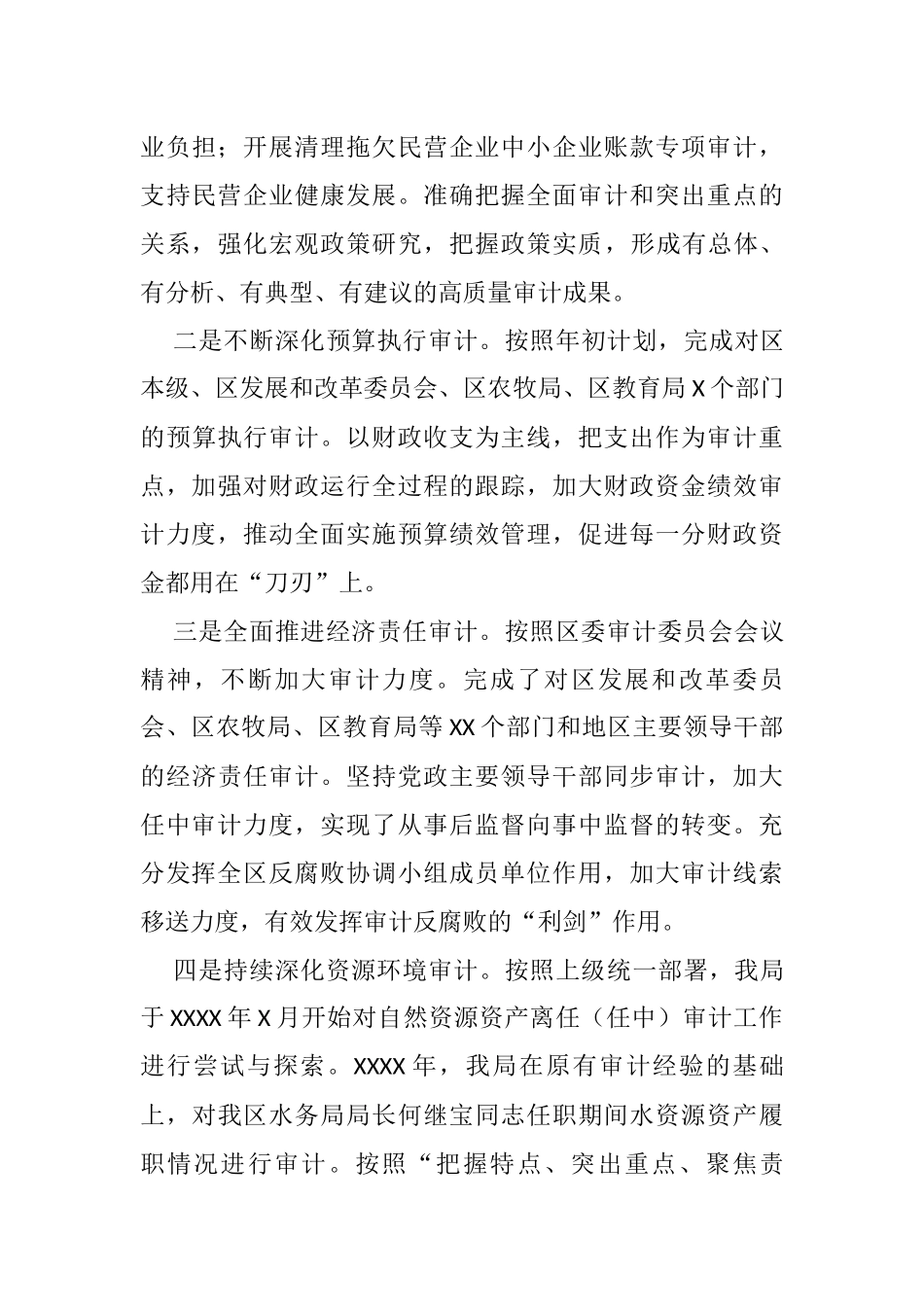 区审计局局长述职报告_第3页