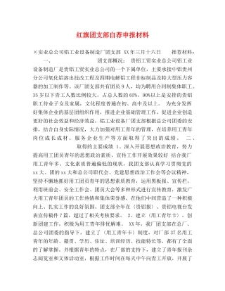 红旗团支部自荐申报材料 