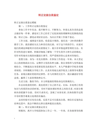 转正定级自我鉴定2 