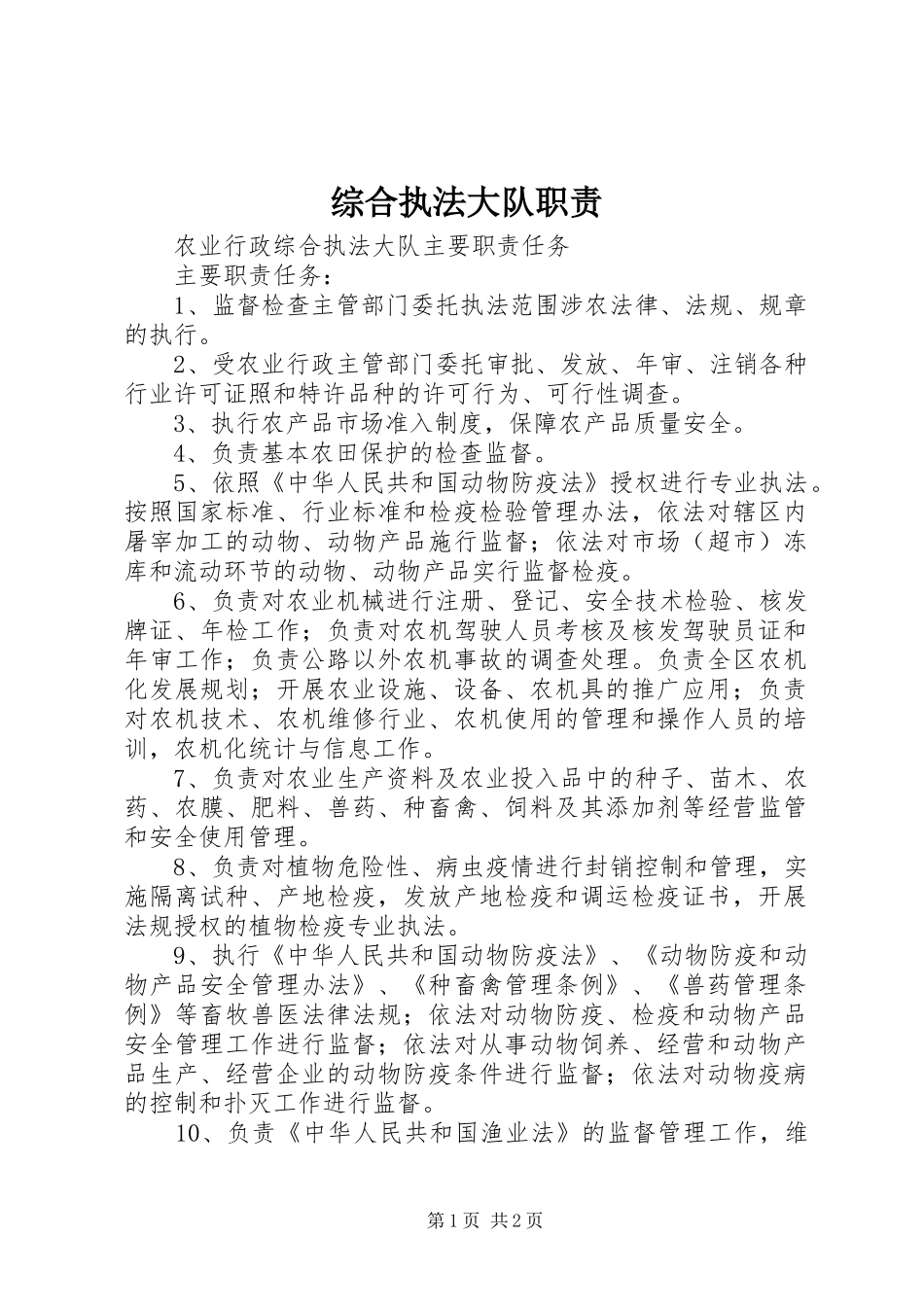 综合执法大队职责_第1页