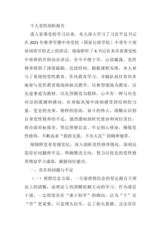 个人党性剖析报告
