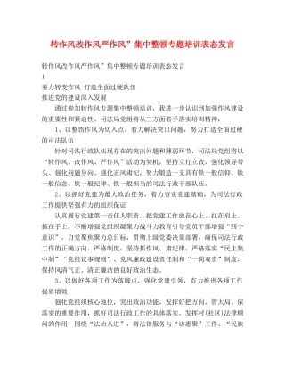 转作风改作风严作风”集中整顿专题培训表态发言 