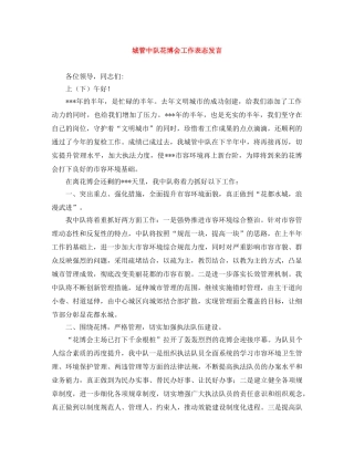 城管中队花博会工作表态发言 