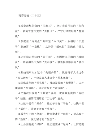 精彩比喻（二十三）