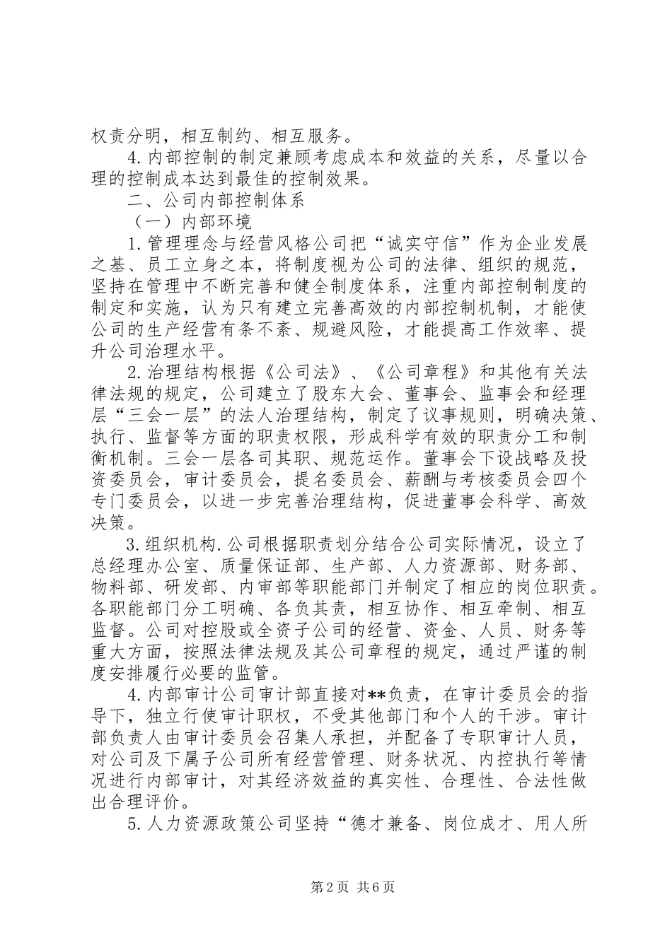 独家原创-公司内部控制制度执行审计调研报告_第2页