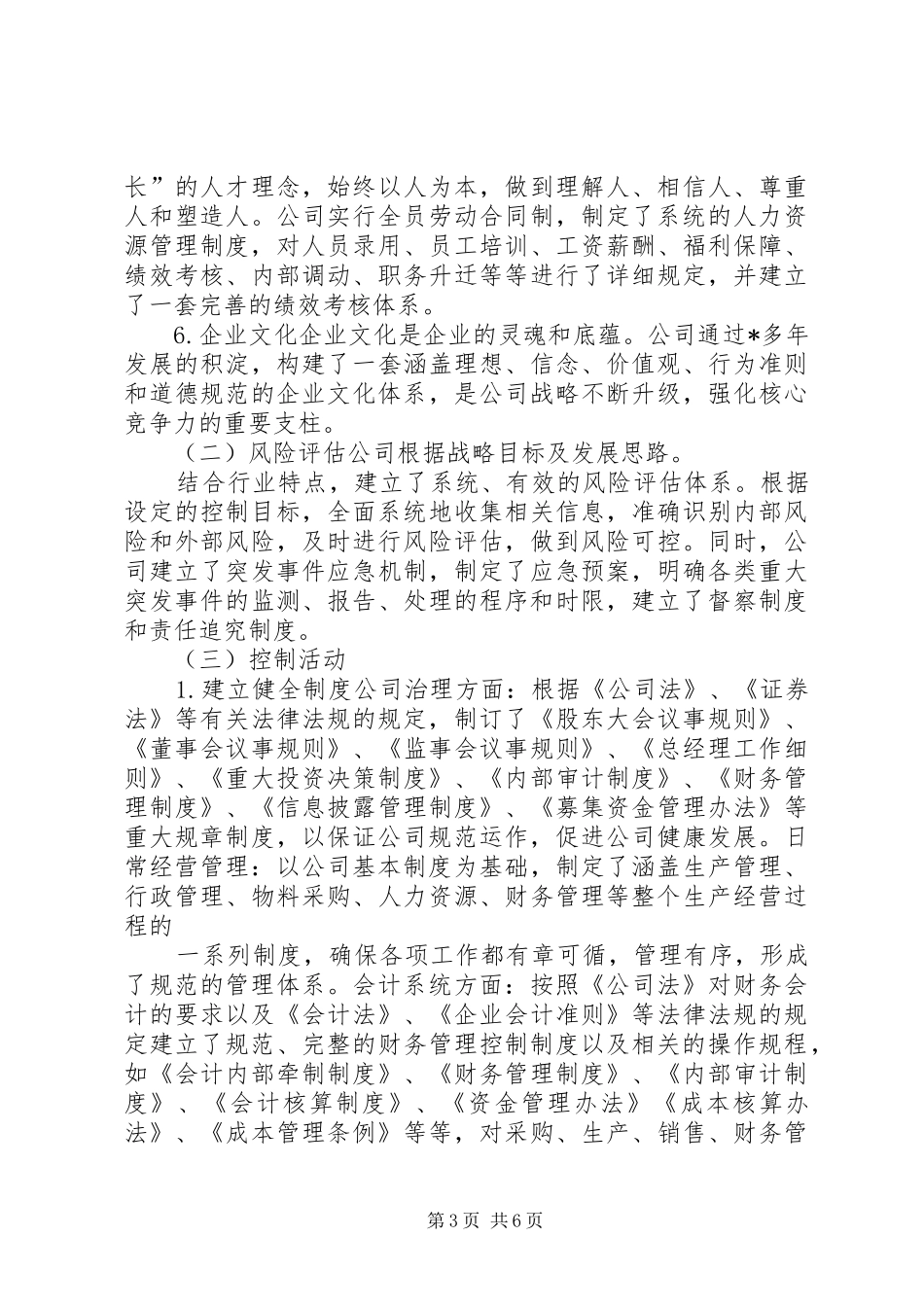 独家原创-公司内部控制制度执行审计调研报告_第3页