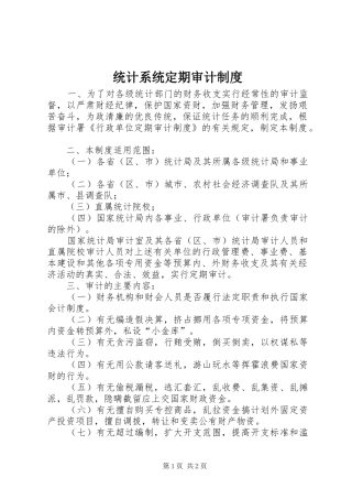 统计系统定期审计制度