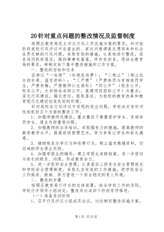 20针对重点问题的整改情况及监督制度