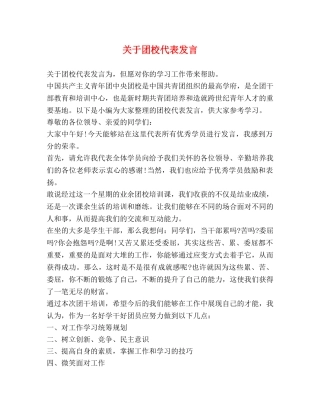 关于团校代表发言 