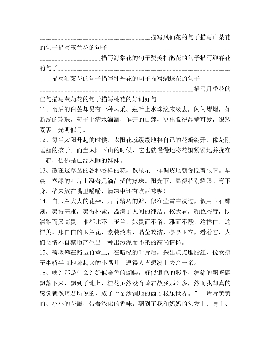 描写花的好词好句 _第3页