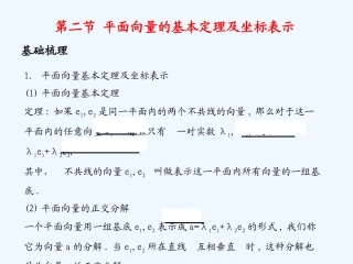 《学案与测评》2011年高考数学总复习 第六单元第二节 平面向量的基本定理及坐标表示精品课件 苏教版