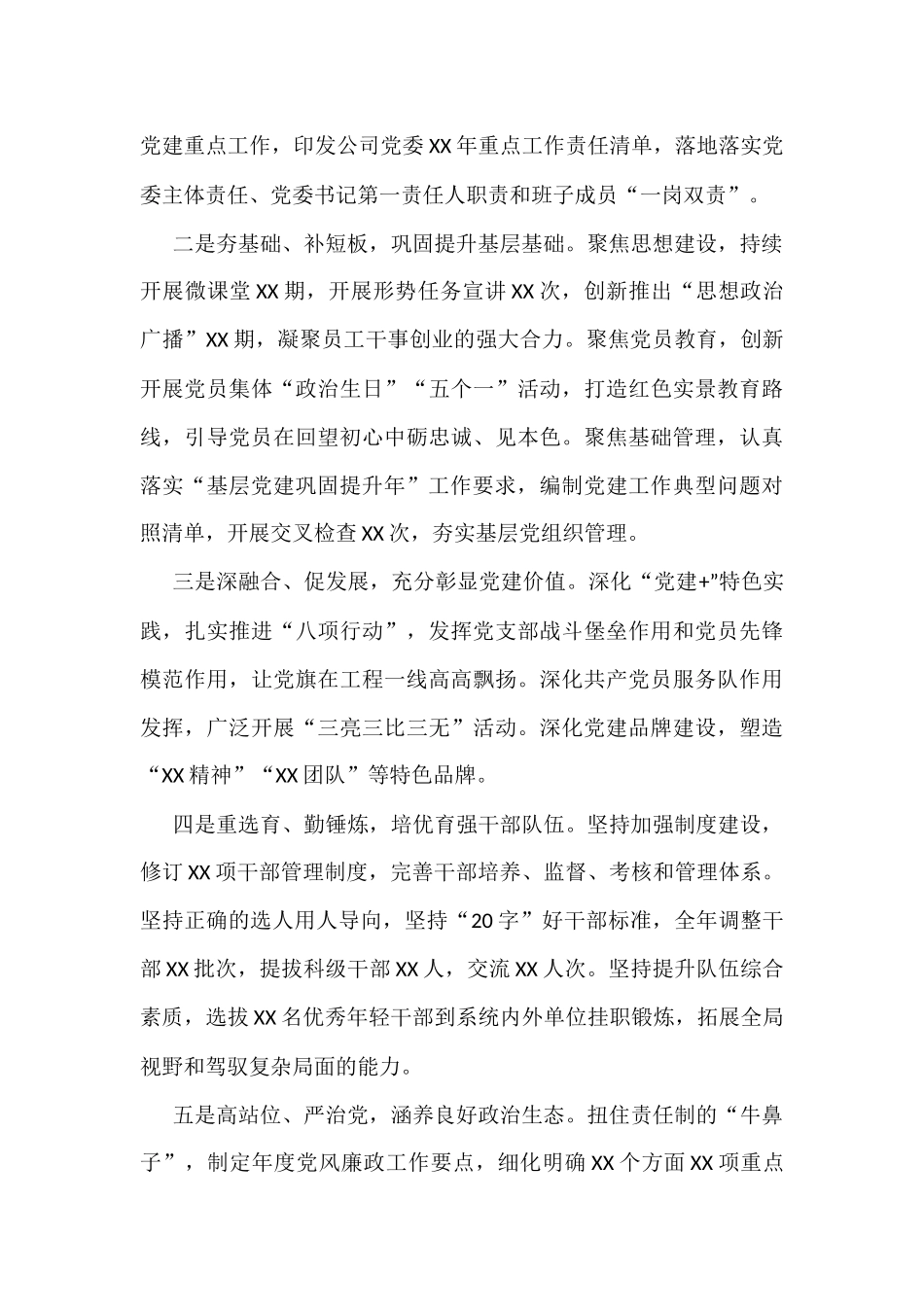 公司党委书记抓党建述职报告_第2页