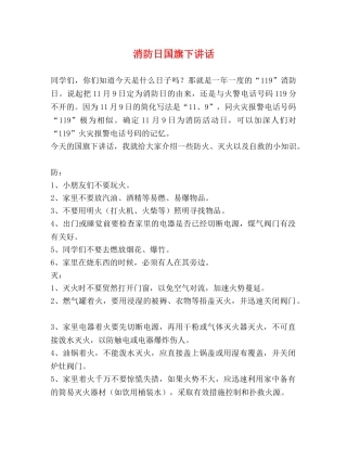 消防日国旗下讲话 