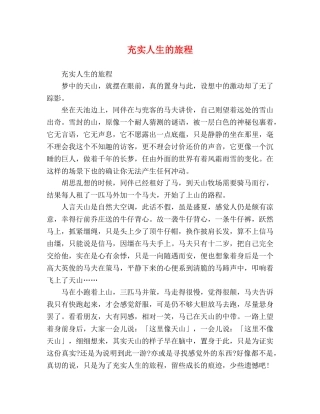 化学试题-充实人生的旅程 