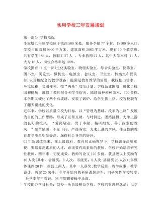实用学校三年发展规划 