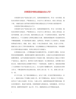共青团员考核自我鉴定怎么写？ 