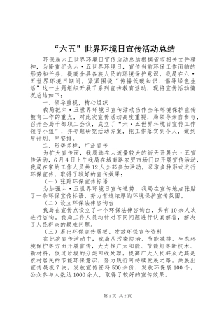 “六五”世界环境日宣传活动总结 (3)