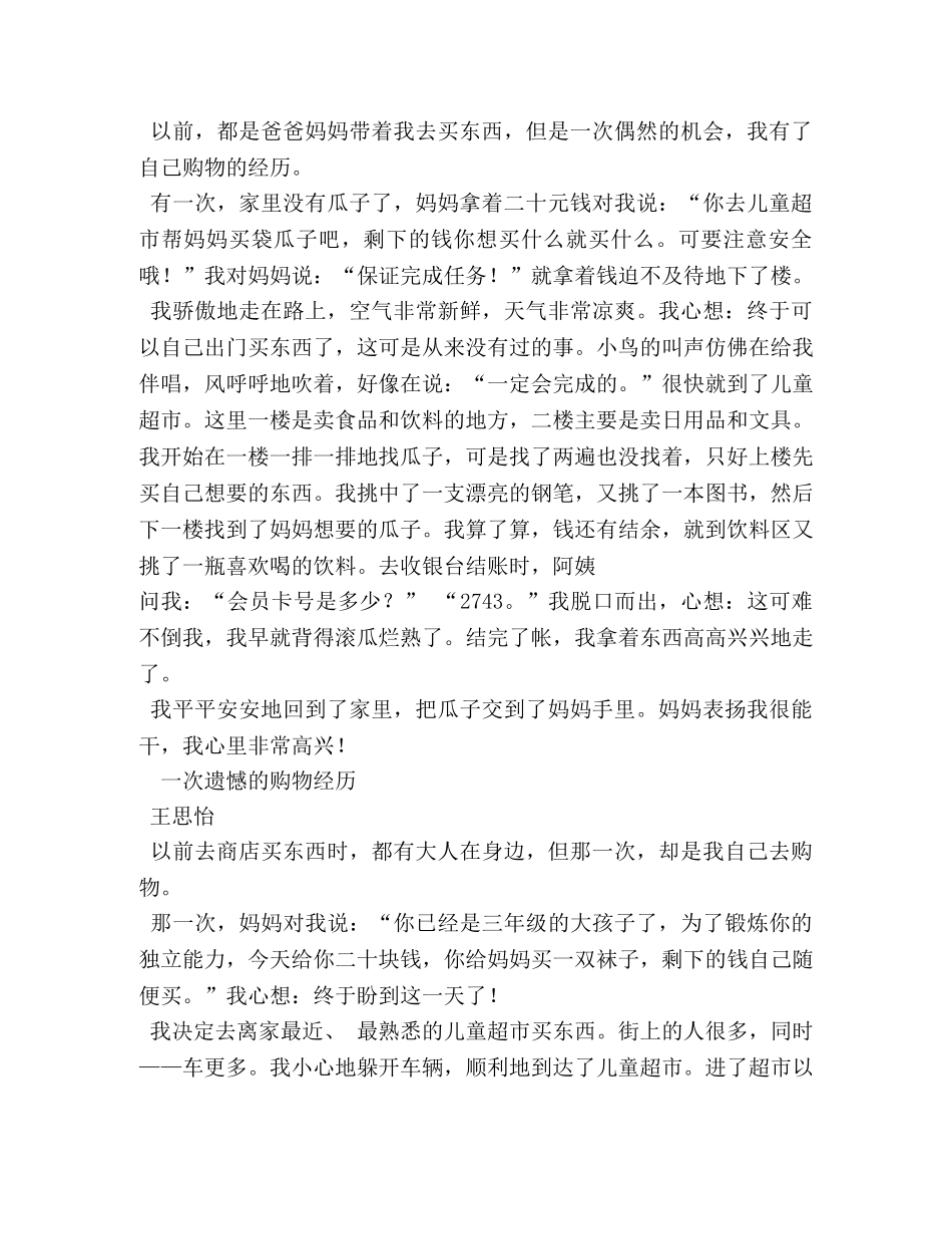 作文-记一次购物经历 _第2页