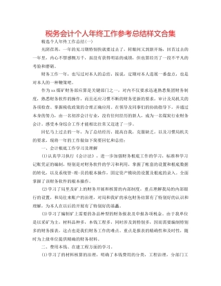 税务会计个人年终工作参考总结样文合集 