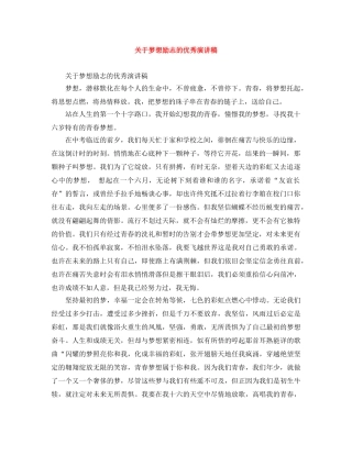 关于梦想励志的优秀演讲稿 