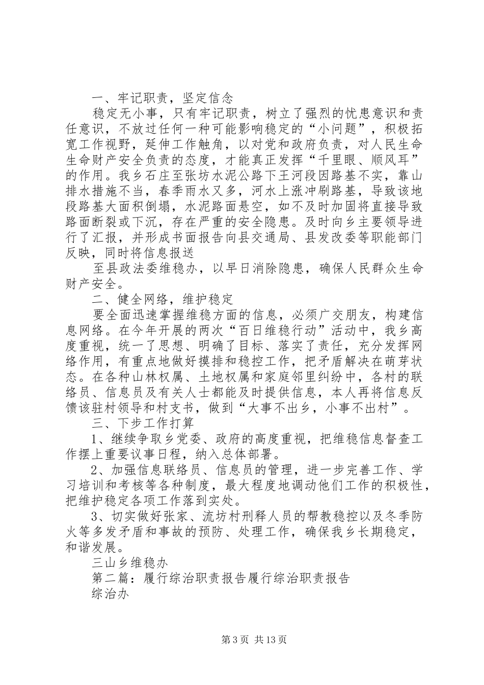 履行综治职责报告_第3页
