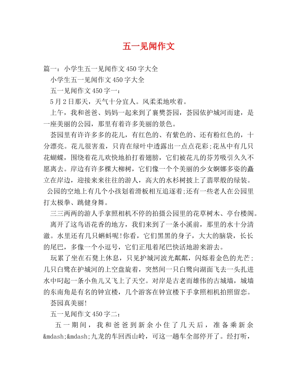 五一见闻作文 _第1页