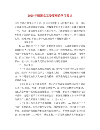 2024年街道党工委度理论学习要点 