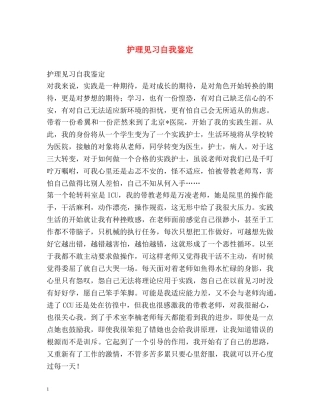 护理见习自我鉴定2 