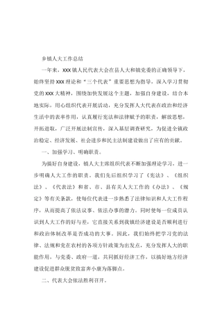 乡镇人大工作总结