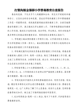 小学禁毒教育自查报告