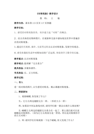 对称现象教案