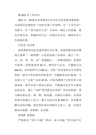 镇2021年工作纪实