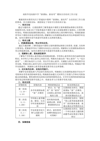 新课改培训计划