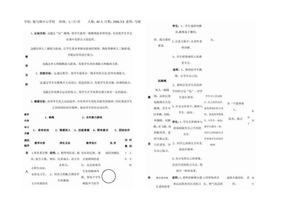 跳绳课教学设计_第2页