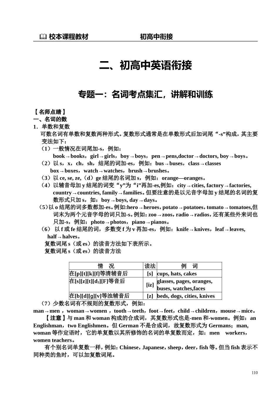 英语初高中衔接_第1页
