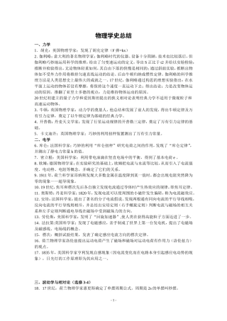 物理学史总结