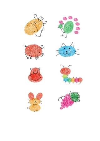 幼儿指纹画欣赏