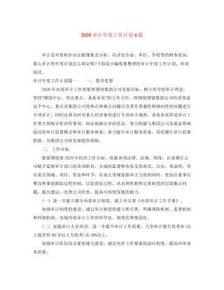 审计年度工作计划4篇