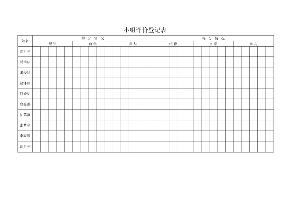 小组评价登记表_第1页