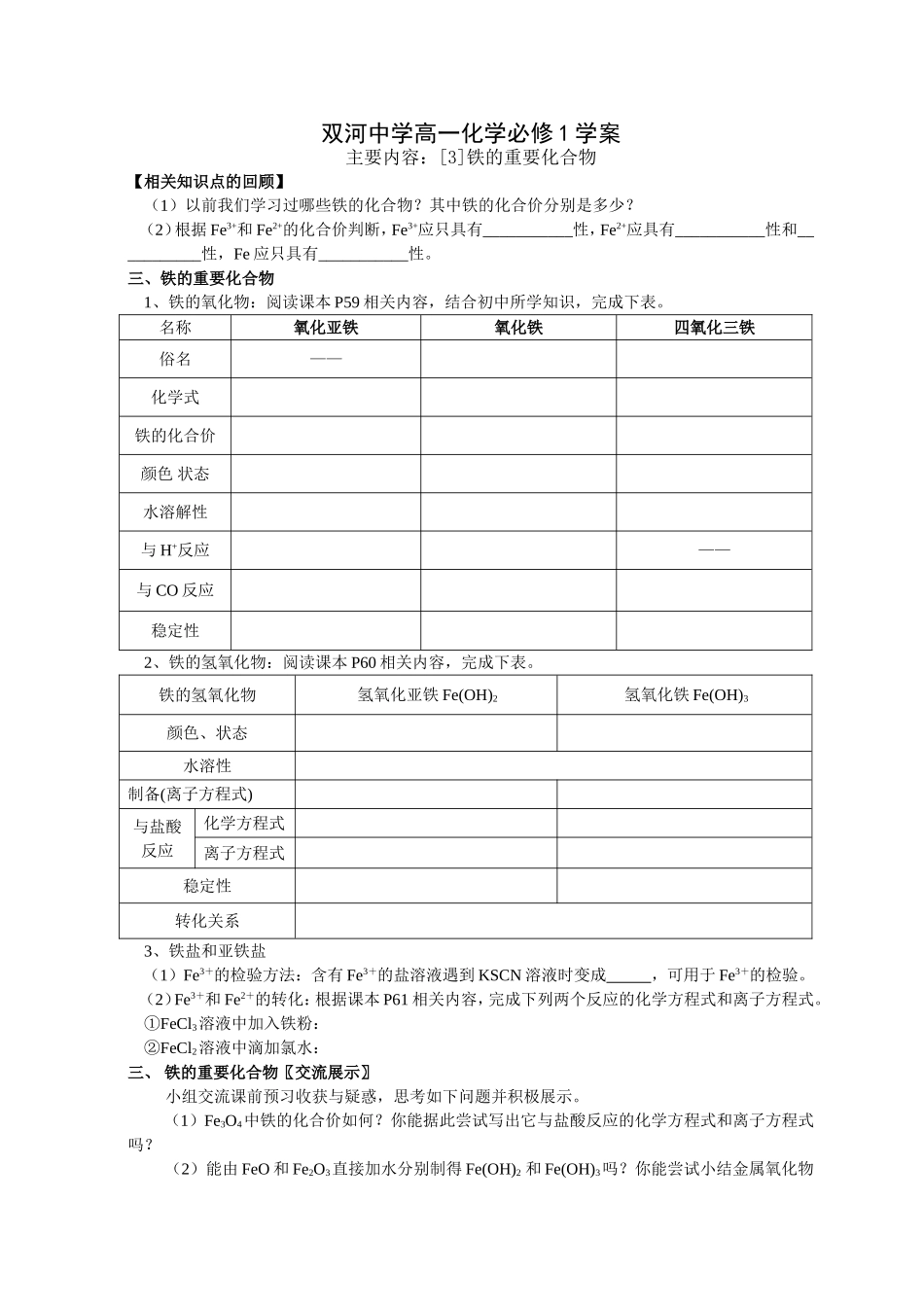 铁的重要化合物_第1页