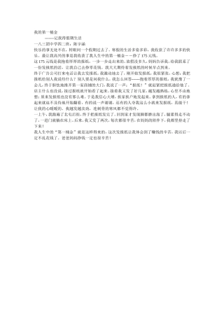 我的第一桶金