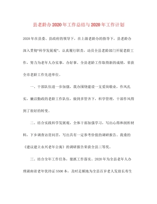 县老龄办年工作总结与年工作计划