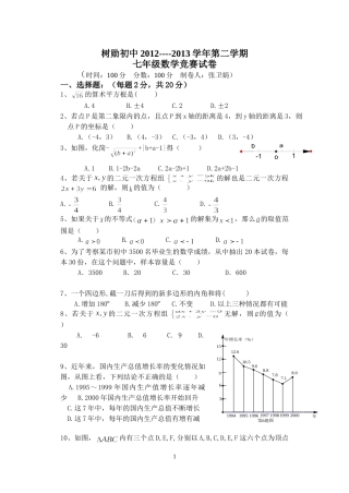 数学竞赛试卷